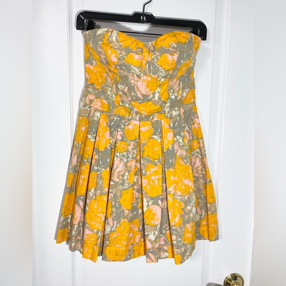 ModCloth Jessica Simpson Floral Removable Spaghetti Strap Mini Dress Orange Sz S